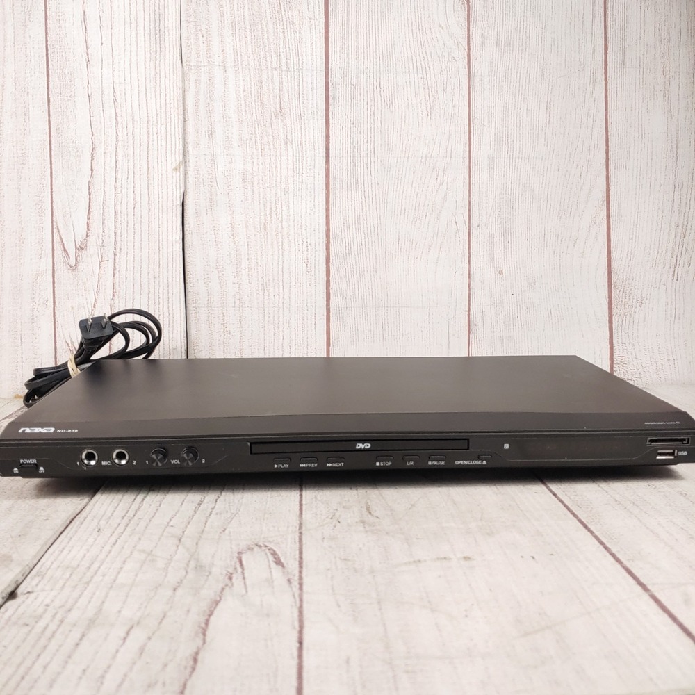 TESTED - Naxa ND-836 Karaoke DVD Player Dual Mic Input SD USB Black Player Only